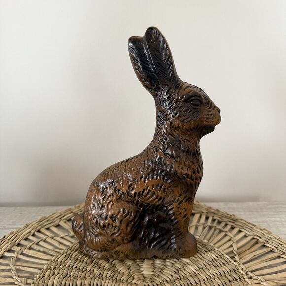 Resin Chocolate Easter Bunny Figurine Easter Home Decor - Picture 3 of 5